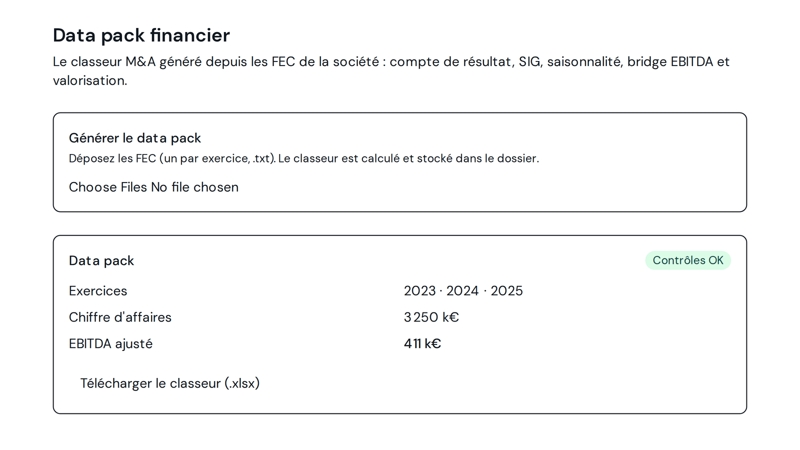 Le databook : un FEC transformé en classeur d'analyse